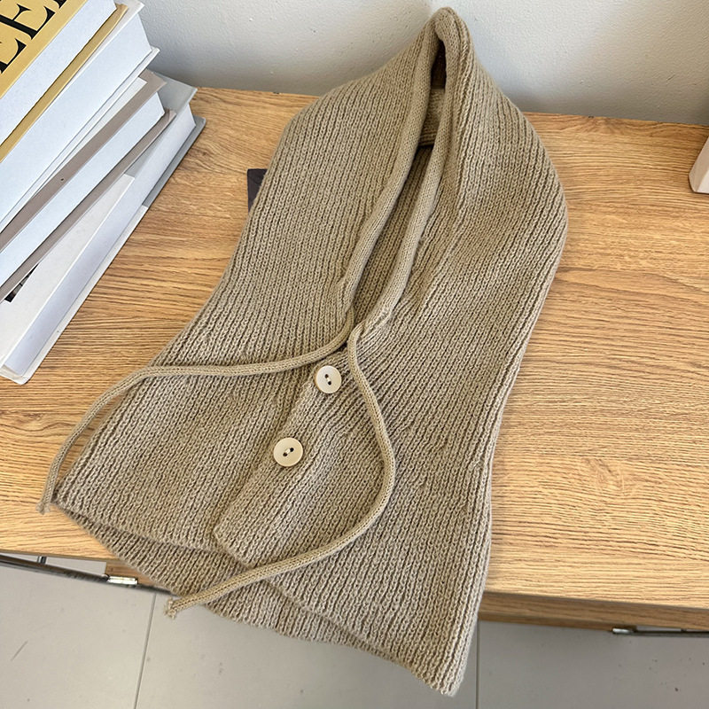 红色巴拉克拉法帽纽扣一体帽女冬季保暖新款针织帽护耳保暖帽,淘宝优惠券,粉丝福利购,淘宝优惠卷