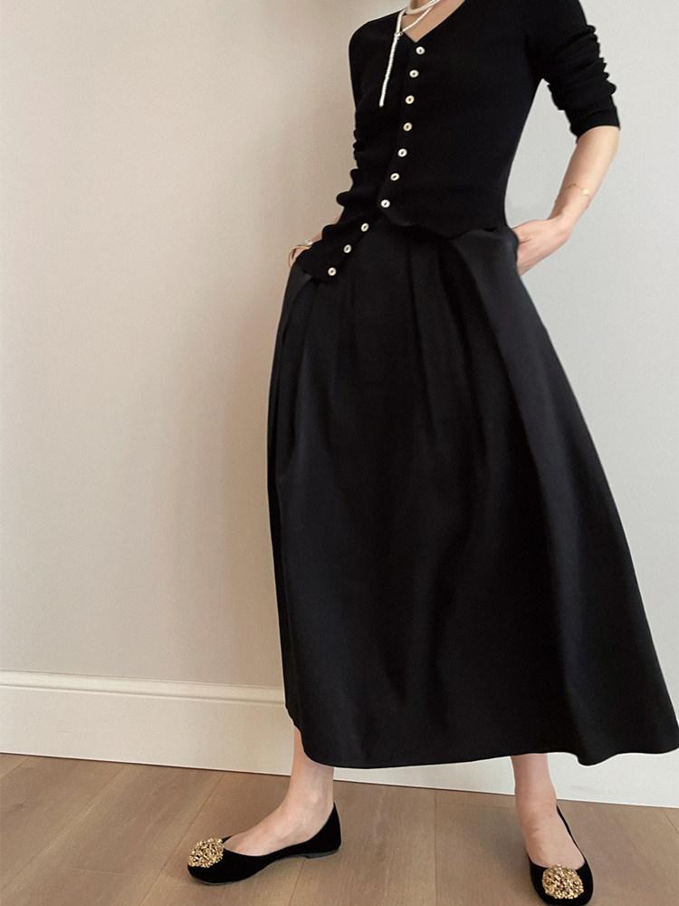 特春秋季新品 文推荐BI入 怎么穿都美的友好中长弧度半身裙女