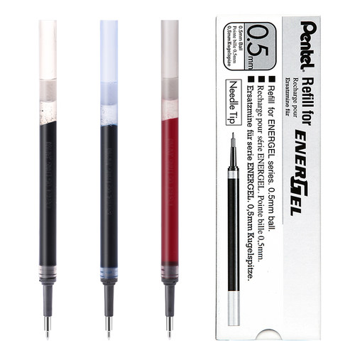 日本Pentel派通energel中性笔芯0.5按动速干LRN5替芯BLN75/105斑马JJ15笔芯三菱百乐通用黑色笔芯学生考试用 - 图0