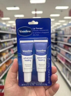 美国直邮 Vaseline凡士林润唇膏经典原味玫瑰款保湿滋润10ml*2支