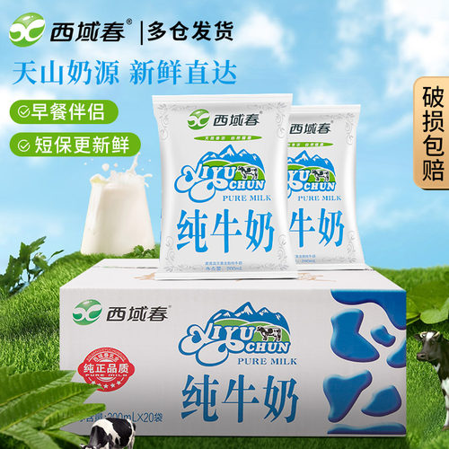 新疆西域春纯牛奶200ml*20袋 整箱天山牛奶学生成人营养早餐纯奶 - 图2