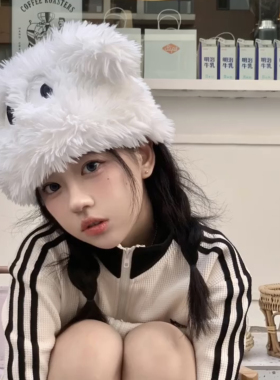 可爱减龄小狗套头帽女秋冬显脸小