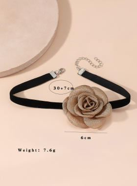 蕾丝花朵女黑丝锁骨链性感新颖