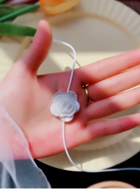 黑白极简风 小细绳花朵性感choker锁骨链 百搭配饰项链 颈圈