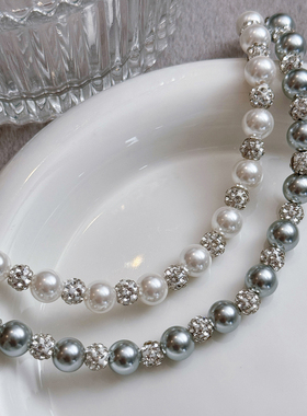 满天星真多麻灰色珍珠手链女2025新款爆款银灰高级感轻奢小众手饰