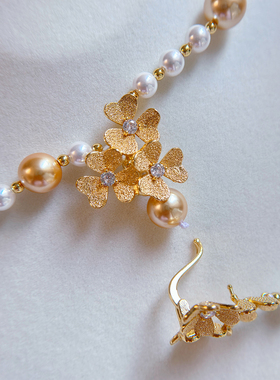 长款珍珠项链女款轻奢小众2025新款南洋金珠高级感毛衣链多层叠戴