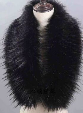 帽条大青果衣毛领子披肩女围巾冬