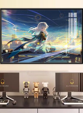 崩坏星穹铁道挂画流萤知更鸟二次元周边海报装饰画电竞房间壁画