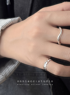 鳞片鱼鳞戒指女尾戒小指纯银高级感轻奢小众简约2025年新款爆款