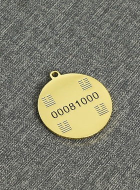 黄铜3CM加厚款镀金烤漆工艺黄白太极单面吊坠地天泰00081000项链