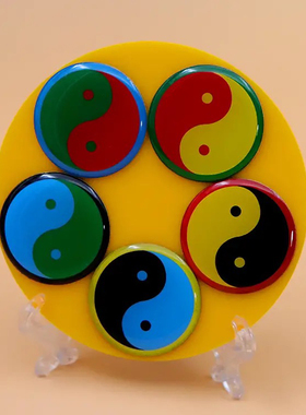 江氏版双面黄色版万字福太极八卦盘