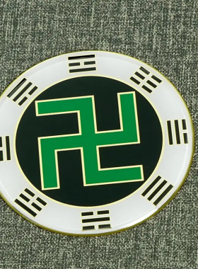 黄铜版6.5CM后天八卦万字福卦爻标牌室内摆件铜本色五行八卦万字