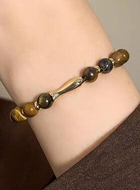 国风爆款时尚耐看配饰简约日常高级感小众手链精致虎眼石锦鲤手串