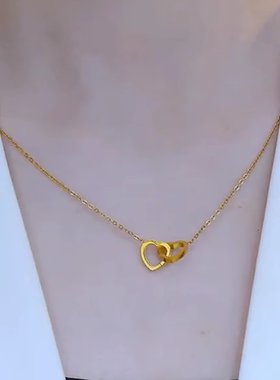 2024某书同款洋气气质心心相印爱心项链轻奢高级简约不挑人首饰