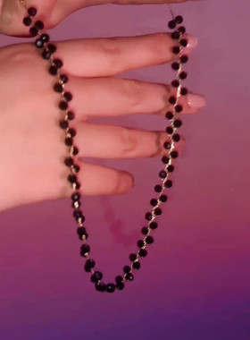 高级感气质轻奢黑色ins女锁骨链