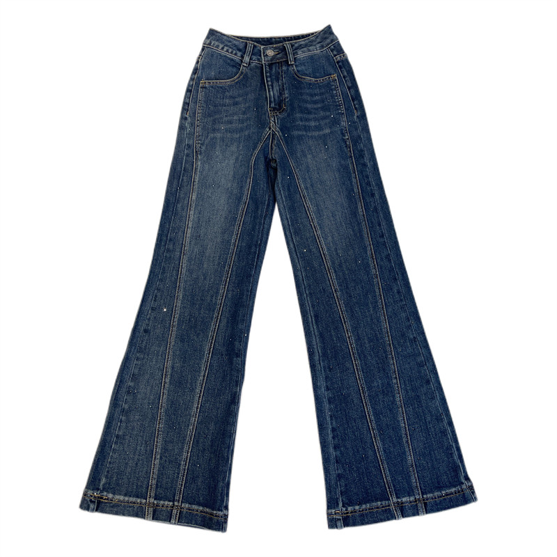 迪否冬季加绒气质镶钻窄版阔腿裤新款不贴腿垂感宽松休闲牛仔裤,淘宝优惠券,粉丝福利购,淘宝优惠卷