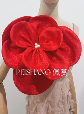 佩赏白色手工花朵头纱