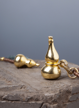 无同  葫芦法宝 金角大王双葫芦925银镀金项链颈链原创设计