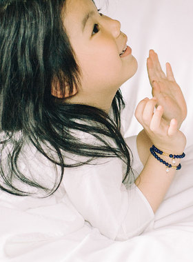 三不猴宝宝款银镀金送礼珍珠手链