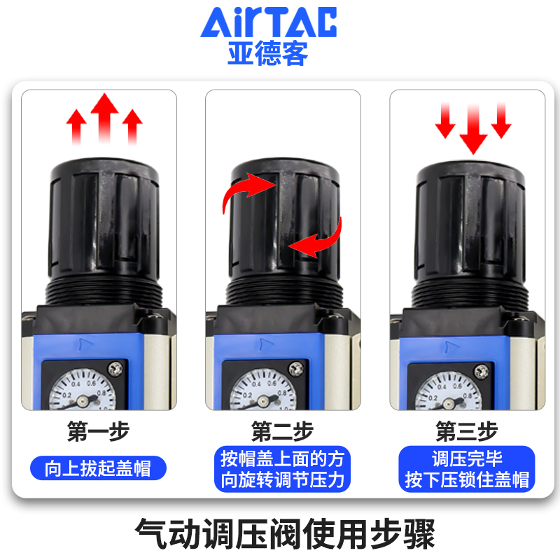 亚德客油水分离调压过滤器二联件GFR/GFC200-08 300-10 400-15-F1 - 图1