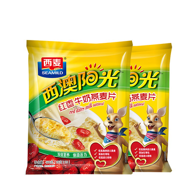 【品牌授权】西麦红枣牛奶燕麦片560g特浓营养品即食早餐冲饮速食