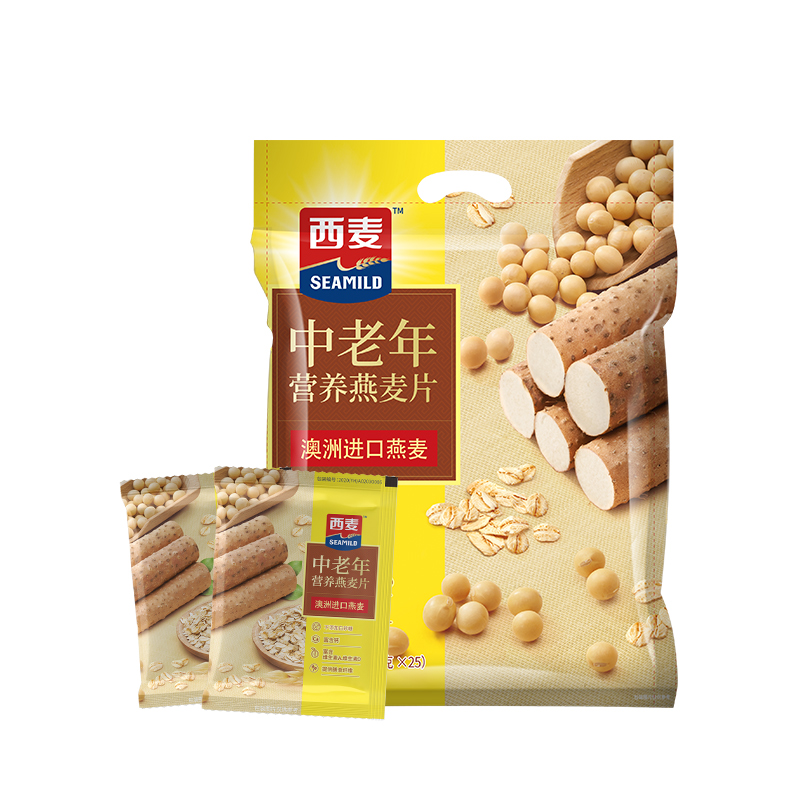 【品牌自营】西麦中老年营养燕麦片700g袋高钙无添加蔗糖冲饮早餐