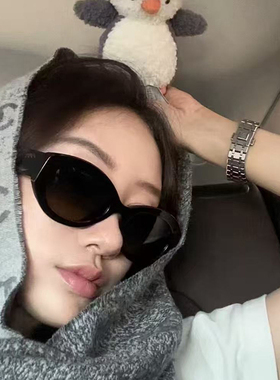 黑色边框墨镜女款高级感