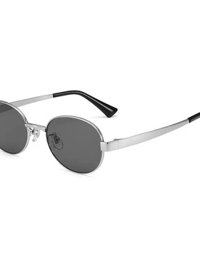 老钱风复古椭圆纯钛墨镜太阳眼镜