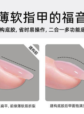 美甲店专用功能胶12ml二合一光疗建构底胶持久牢固流平加固建构