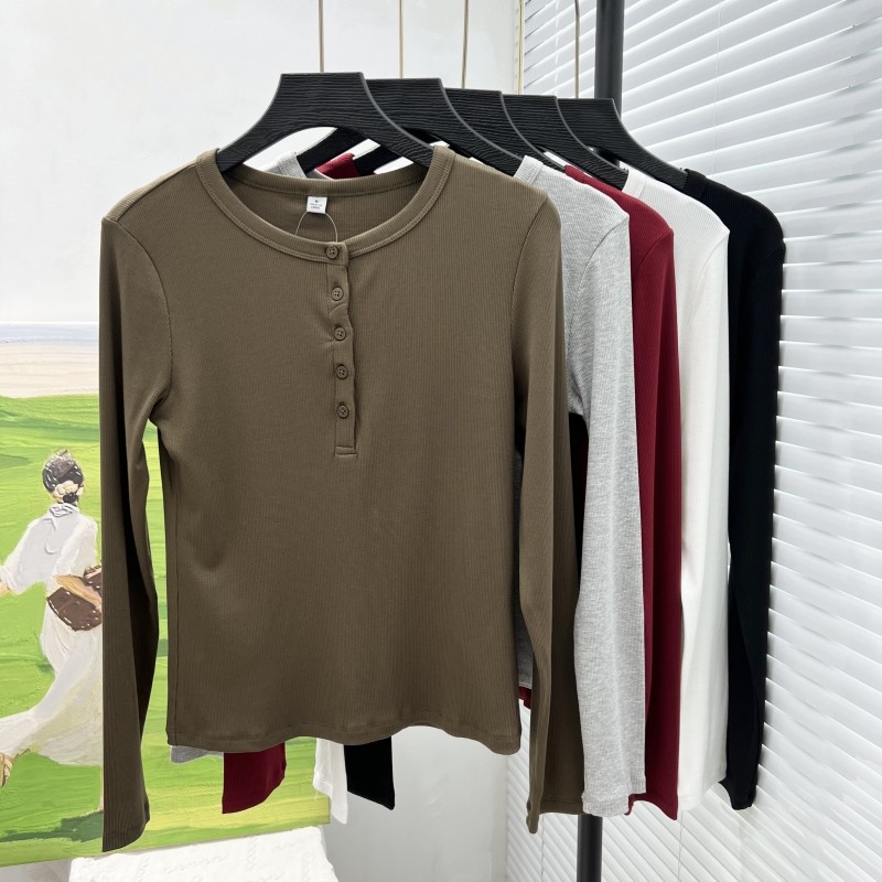 【亨利小衫】 软柔肤感 日系风休闲百搭气质螺纹针织长袖上衣,淘宝优惠券,粉丝福利购,淘宝优惠卷