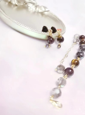 流年手作矿物石手链耳环安神养心