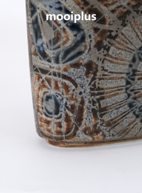 丹麦/中古：皇家哥本哈根Royal Copenhagen 棕色彩陶 花瓶 10.5cm