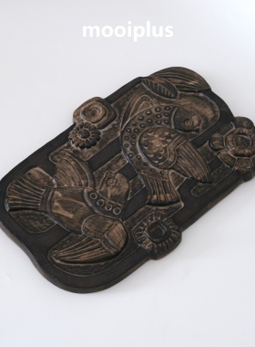 瑞典/中古｜Irma Yourstone 双鸟花卉 装饰挂盘 浮雕工艺 38*26cm