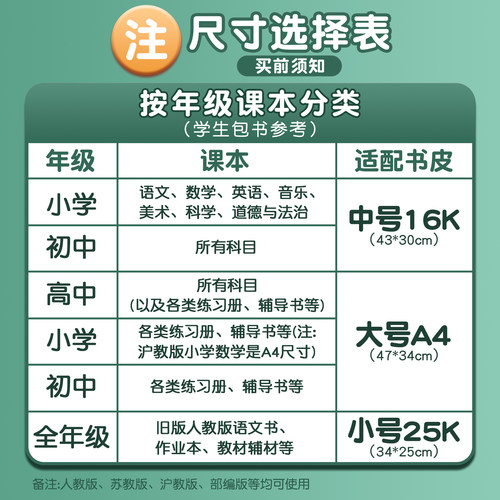 【整套批发】晨光书皮自粘透明磨砂包书皮贴纸书套加厚书膜防水防滑16k书本a4小学生全套包装纸课本保护套 - 图0
