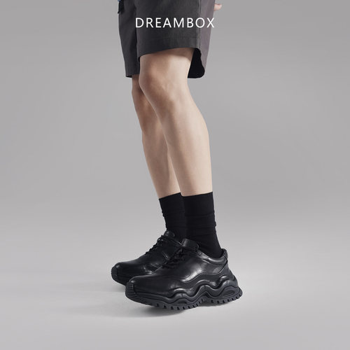 DREAMBOX钧博舒适透气马皮厚底老爹鞋手工水洗做旧户外运动休闲鞋 - 图0