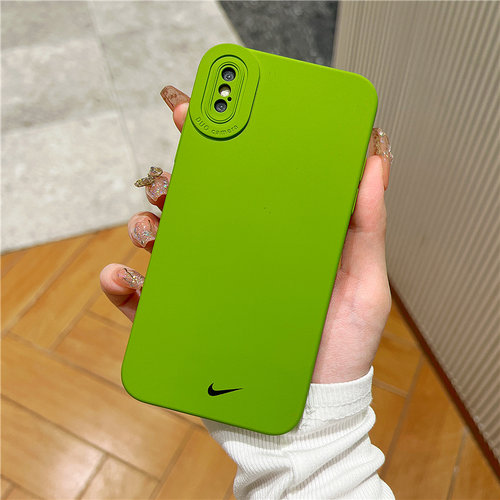 芥末绿16适用iphone13pro max苹果17nike手机壳11液态硅胶加绒软12潮牌男女15小清新xsmax软壳14plus防摔抗摔 - 图1