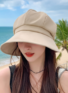 女防紫外线百搭显脸小薄款八角帽