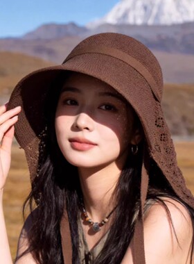 夏渔夫帽女新款防晒帽度假沙滩帽