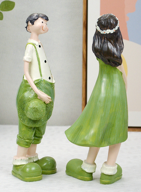 田园乡村树脂情侣娃娃摆件装饰品