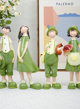 可爱三不兔子吊脚娃娃创意花园树脂小摆件客厅卧室桌面情侣装饰品