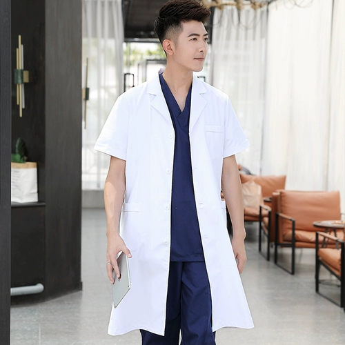 Белый халат, униформа врача, зимний комбинезон, короткий рукав