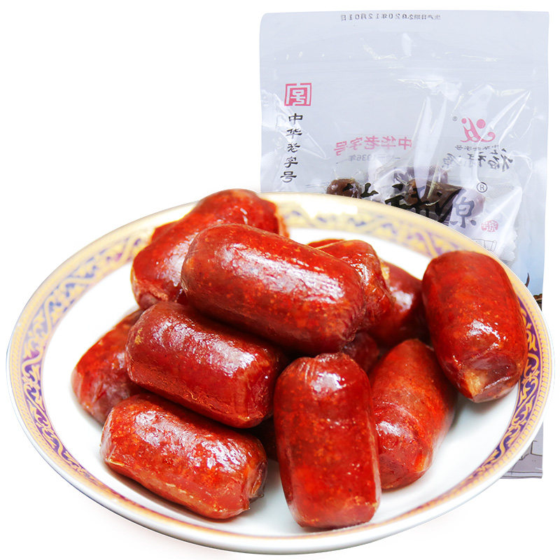 福禄源炭烤小香肠即食肉肠肠猪肉枣 福禄源猪肉类