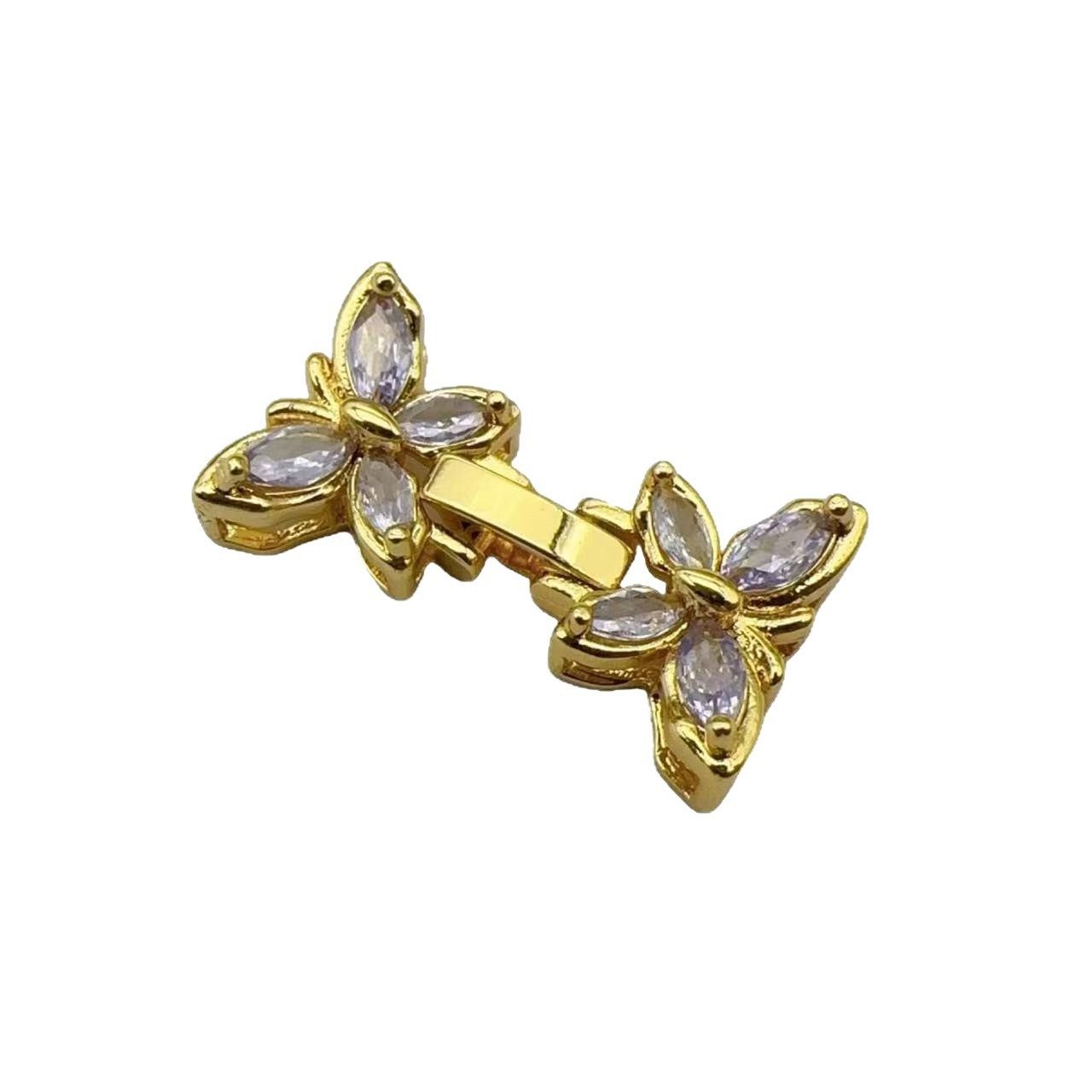 18k铜包金电镀蝴蝶双排项链手链珍珠链扣表带扣diy饰品配件,淘宝优惠券,粉丝福利购,淘宝优惠卷