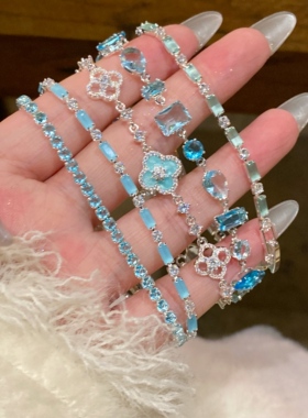 轻奢高级锆石蓝宝石高级感手链