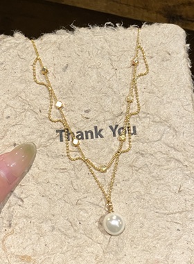 珍珠蕾丝项链法式氛围感颈链