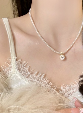 珍珠项链女高级感轻奢锁骨链