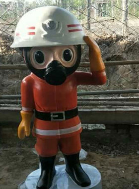 定制卡通消防员雕雕塑玻璃钢摆件
