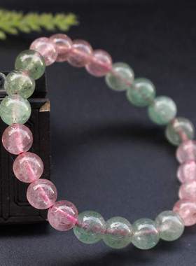 天然草莓晶百搭单圈时尚风手串