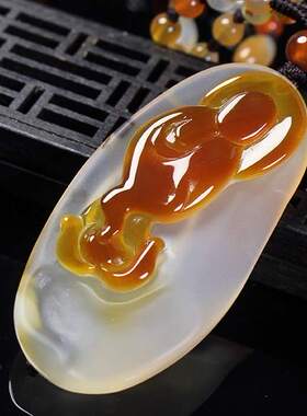 天然原矿俏色玛瑙择色无相佛吊坠