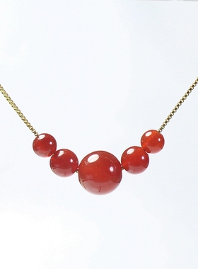 天然红玛瑙项链坠简约本命年项链